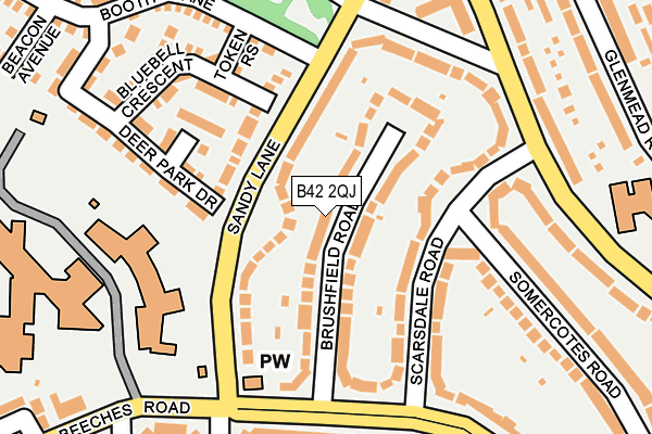 B42 2QJ map - OS OpenMap – Local (Ordnance Survey)