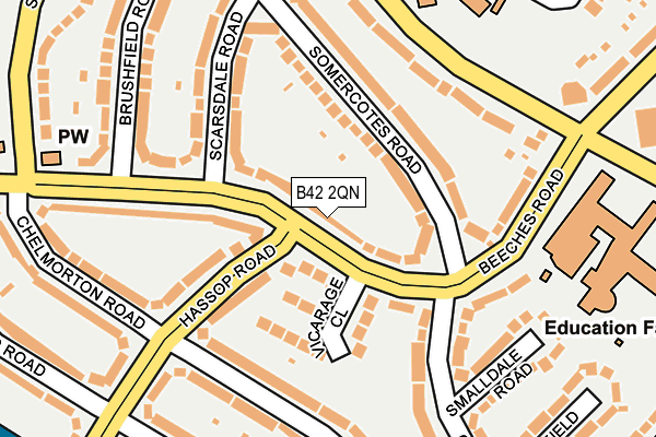 B42 2QN map - OS OpenMap – Local (Ordnance Survey)