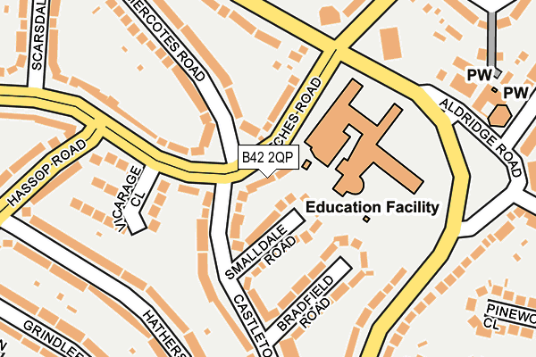 B42 2QP map - OS OpenMap – Local (Ordnance Survey)