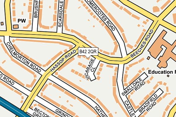 B42 2QR map - OS OpenMap – Local (Ordnance Survey)