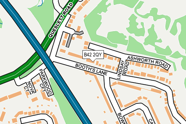 B42 2QY map - OS OpenMap – Local (Ordnance Survey)