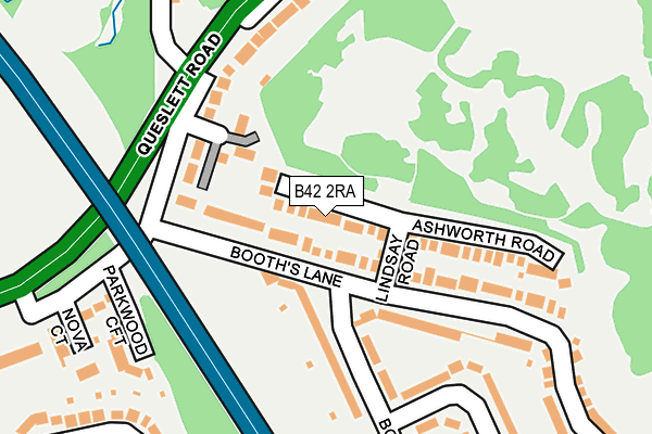B42 2RA map - OS OpenMap – Local (Ordnance Survey)