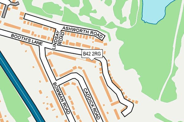 B42 2RG map - OS OpenMap – Local (Ordnance Survey)