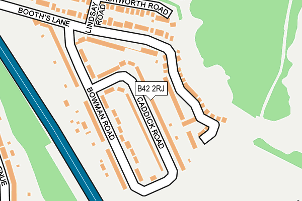 B42 2RJ map - OS OpenMap – Local (Ordnance Survey)