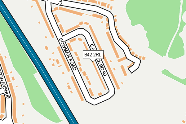 B42 2RL map - OS OpenMap – Local (Ordnance Survey)