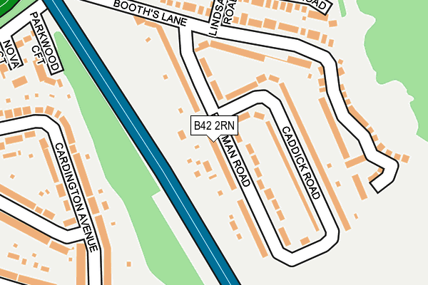 B42 2RN map - OS OpenMap – Local (Ordnance Survey)