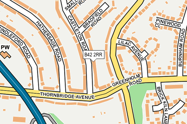 B42 2RR map - OS OpenMap – Local (Ordnance Survey)