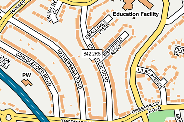 B42 2RS map - OS OpenMap – Local (Ordnance Survey)