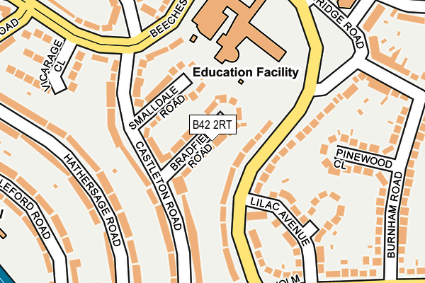 B42 2RT map - OS OpenMap – Local (Ordnance Survey)
