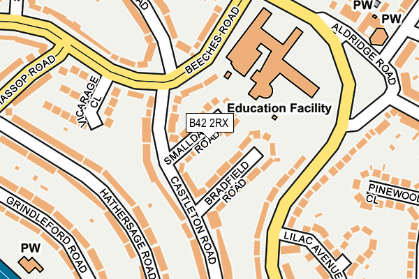 B42 2RX map - OS OpenMap – Local (Ordnance Survey)