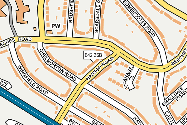 B42 2SB map - OS OpenMap – Local (Ordnance Survey)