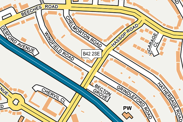 B42 2SE map - OS OpenMap – Local (Ordnance Survey)