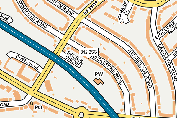 B42 2SG map - OS OpenMap – Local (Ordnance Survey)