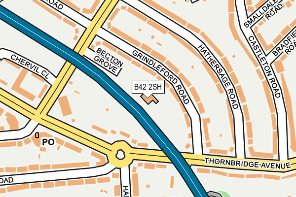 B42 2SH map - OS OpenMap – Local (Ordnance Survey)