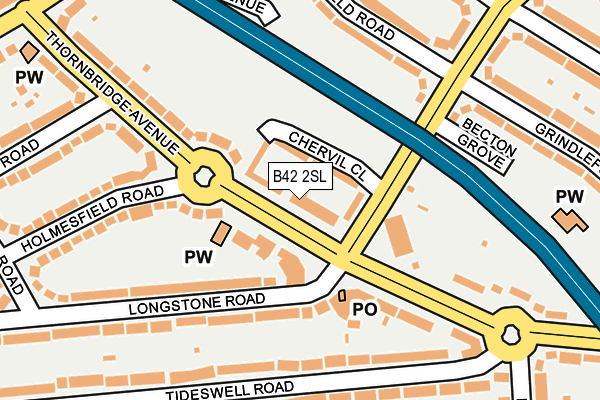 B42 2SL map - OS OpenMap – Local (Ordnance Survey)