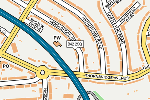 B42 2SQ map - OS OpenMap – Local (Ordnance Survey)