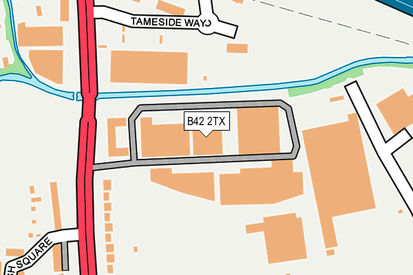 B42 2TX map - OS OpenMap – Local (Ordnance Survey)