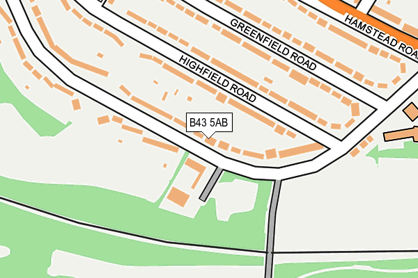 B43 5AB map - OS OpenMap – Local (Ordnance Survey)