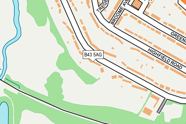 B43 5AG map - OS OpenMap – Local (Ordnance Survey)