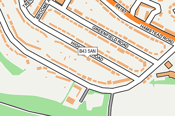 B43 5AN map - OS OpenMap – Local (Ordnance Survey)