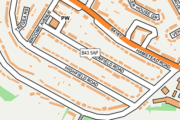 B43 5AP map - OS OpenMap – Local (Ordnance Survey)