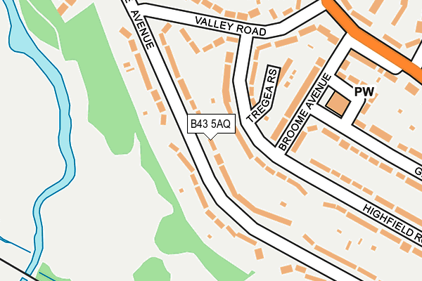B43 5AQ map - OS OpenMap – Local (Ordnance Survey)