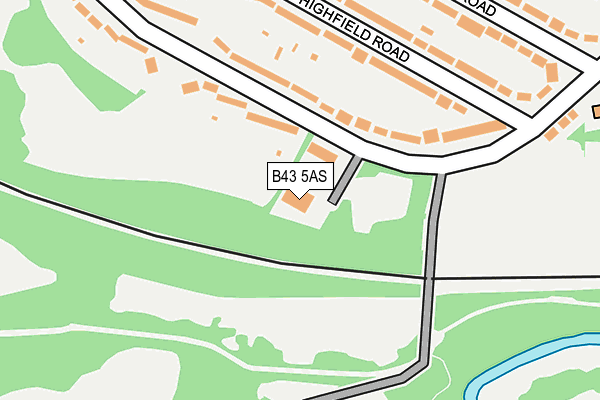 B43 5AS map - OS OpenMap – Local (Ordnance Survey)