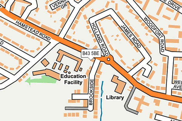 B43 5BE map - OS OpenMap – Local (Ordnance Survey)