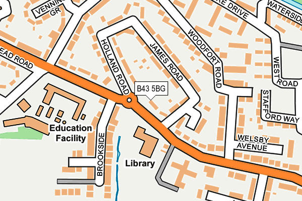 B43 5BG map - OS OpenMap – Local (Ordnance Survey)