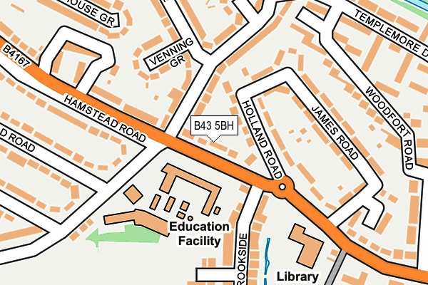 B43 5BH map - OS OpenMap – Local (Ordnance Survey)