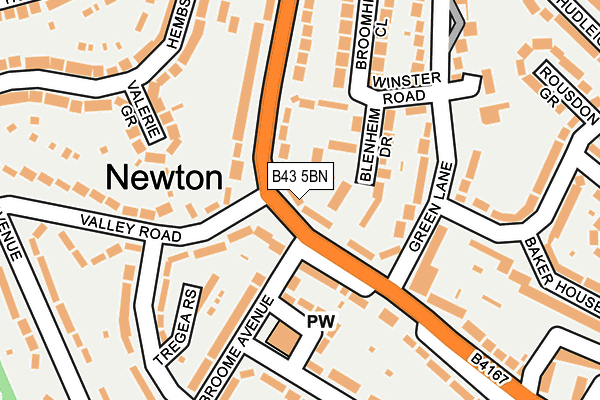 B43 5BN map - OS OpenMap – Local (Ordnance Survey)