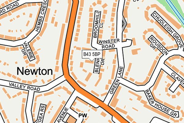 B43 5BP map - OS OpenMap – Local (Ordnance Survey)