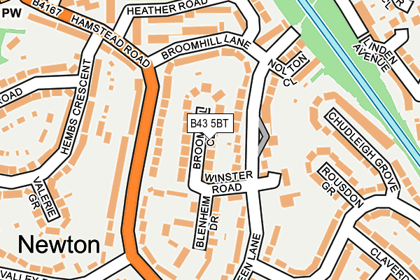 B43 5BT map - OS OpenMap – Local (Ordnance Survey)