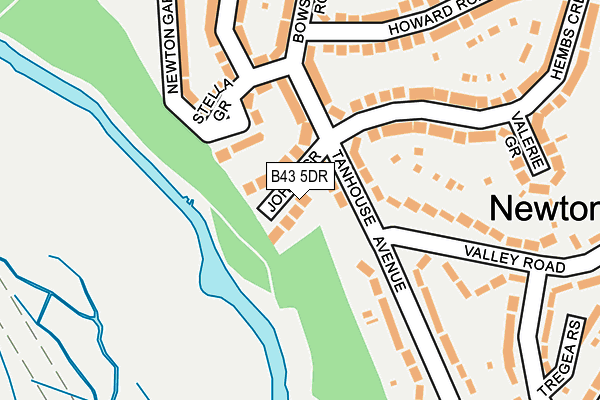 B43 5DR map - OS OpenMap – Local (Ordnance Survey)