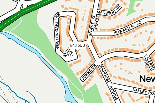 B43 5DU map - OS OpenMap – Local (Ordnance Survey)