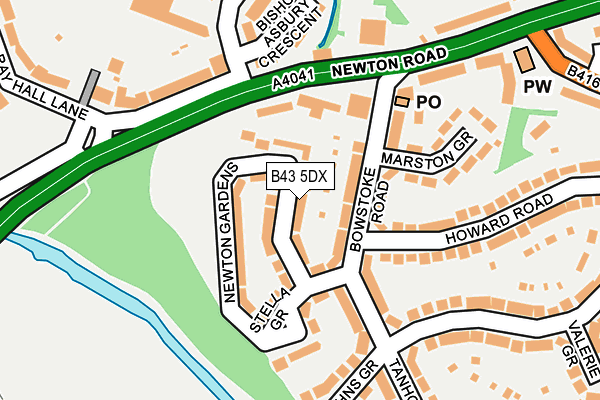 B43 5DX map - OS OpenMap – Local (Ordnance Survey)