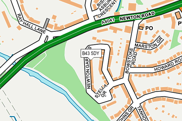 B43 5DY map - OS OpenMap – Local (Ordnance Survey)