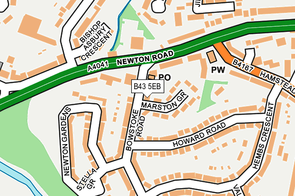 B43 5EB map - OS OpenMap – Local (Ordnance Survey)