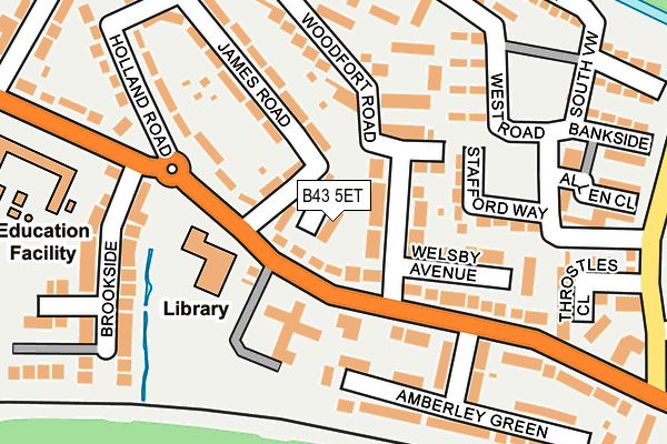 B43 5ET map - OS OpenMap – Local (Ordnance Survey)