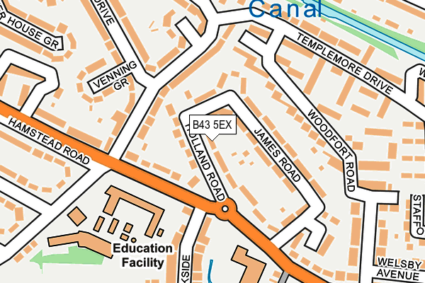 B43 5EX map - OS OpenMap – Local (Ordnance Survey)