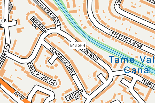 B43 5HH map - OS OpenMap – Local (Ordnance Survey)