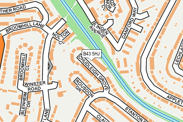 B43 5HJ map - OS OpenMap – Local (Ordnance Survey)