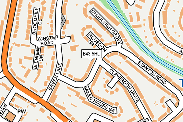 B43 5HL map - OS OpenMap – Local (Ordnance Survey)