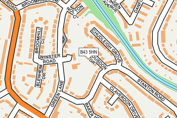 B43 5HN map - OS OpenMap – Local (Ordnance Survey)