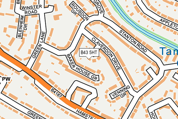 B43 5HT map - OS OpenMap – Local (Ordnance Survey)