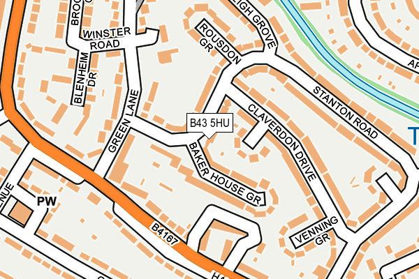 B43 5HU map - OS OpenMap – Local (Ordnance Survey)