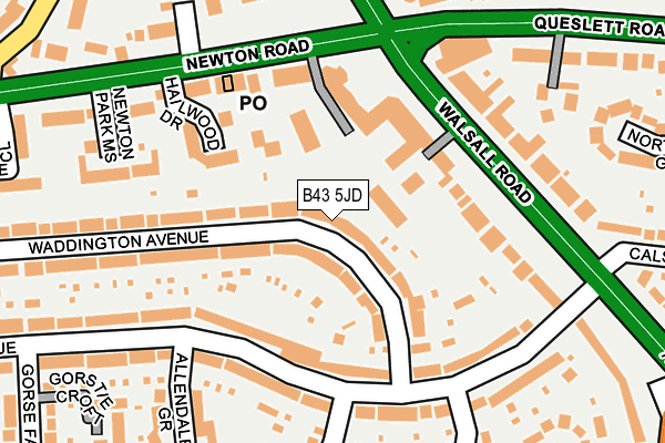 B43 5JD map - OS OpenMap – Local (Ordnance Survey)