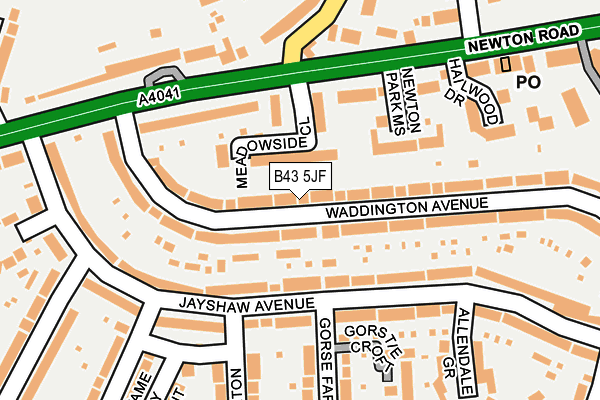 B43 5JF map - OS OpenMap – Local (Ordnance Survey)
