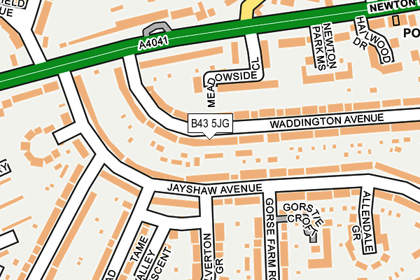 B43 5JG map - OS OpenMap – Local (Ordnance Survey)