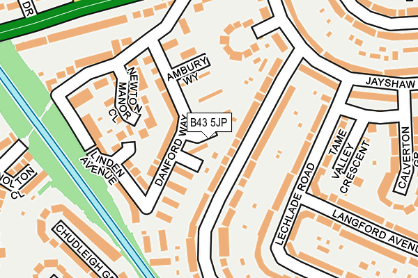B43 5JP map - OS OpenMap – Local (Ordnance Survey)